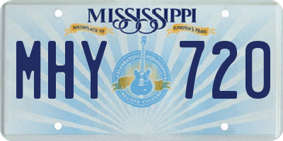 MS license plate MHY720