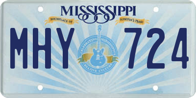 MS license plate MHY724
