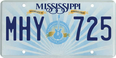 MS license plate MHY725