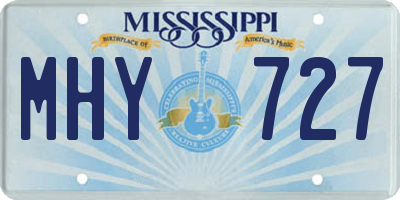 MS license plate MHY727