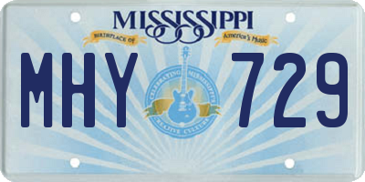 MS license plate MHY729