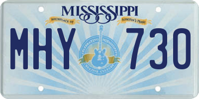 MS license plate MHY730