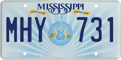 MS license plate MHY731