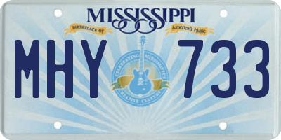MS license plate MHY733