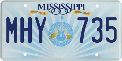 MS license plate MHY735