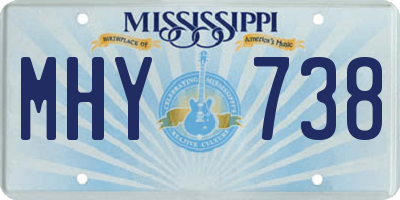 MS license plate MHY738