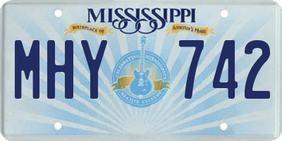 MS license plate MHY742