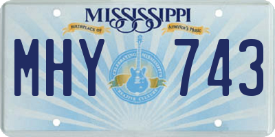 MS license plate MHY743