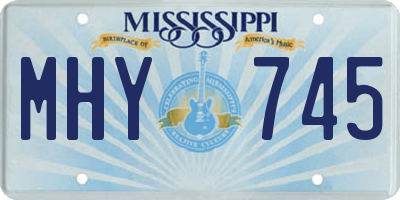 MS license plate MHY745