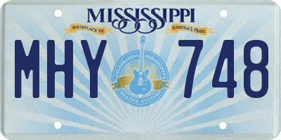 MS license plate MHY748