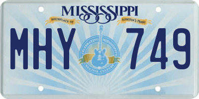 MS license plate MHY749