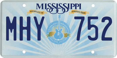 MS license plate MHY752