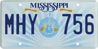 MS license plate MHY756