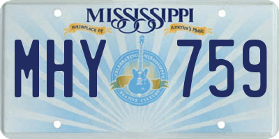 MS license plate MHY759