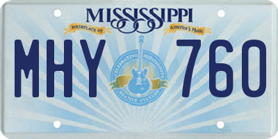 MS license plate MHY760