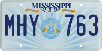MS license plate MHY763