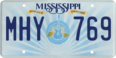MS license plate MHY769