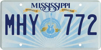 MS license plate MHY772
