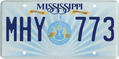 MS license plate MHY773