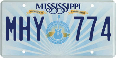 MS license plate MHY774