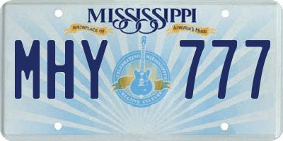 MS license plate MHY777
