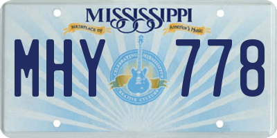 MS license plate MHY778