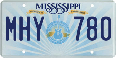 MS license plate MHY780