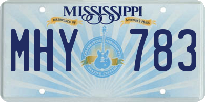 MS license plate MHY783