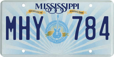 MS license plate MHY784