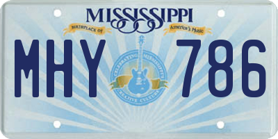 MS license plate MHY786