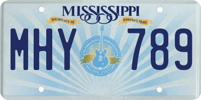 MS license plate MHY789