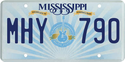 MS license plate MHY790