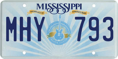 MS license plate MHY793