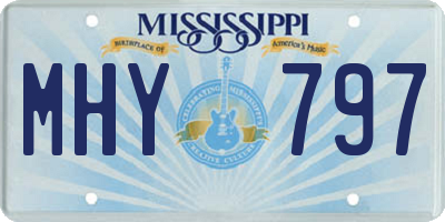 MS license plate MHY797