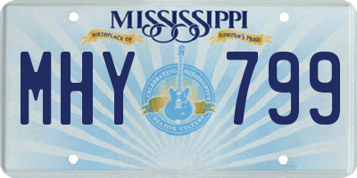 MS license plate MHY799