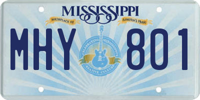 MS license plate MHY801