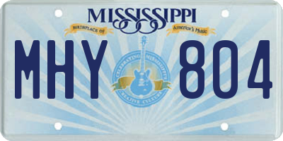 MS license plate MHY804