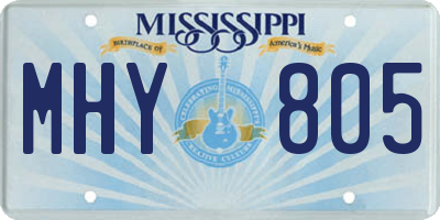 MS license plate MHY805
