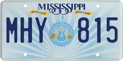 MS license plate MHY815