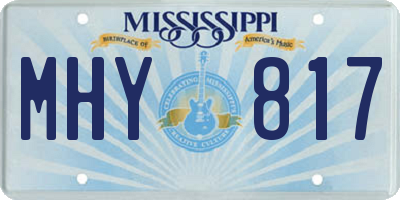 MS license plate MHY817