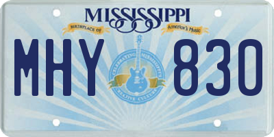 MS license plate MHY830