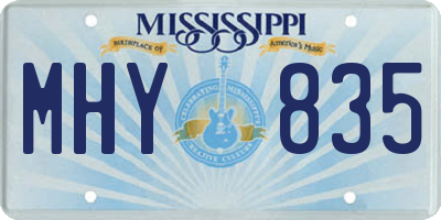 MS license plate MHY835