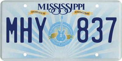 MS license plate MHY837