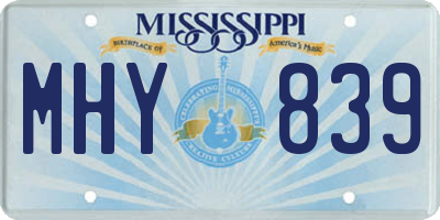 MS license plate MHY839