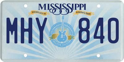 MS license plate MHY840