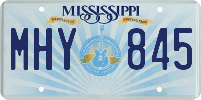 MS license plate MHY845