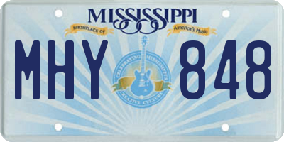 MS license plate MHY848