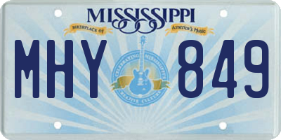 MS license plate MHY849