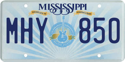 MS license plate MHY850