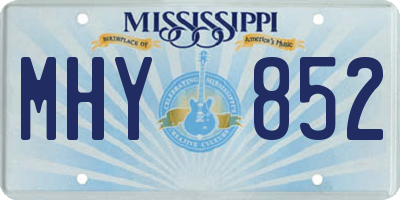 MS license plate MHY852